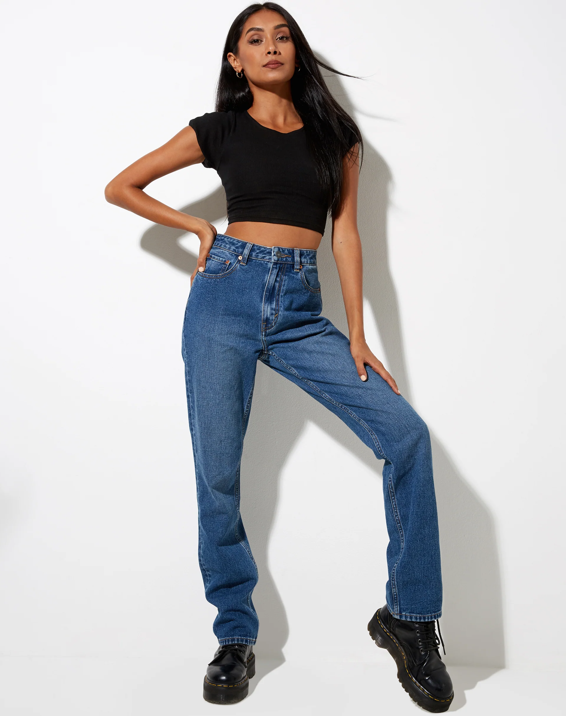 Natka Crop Top in Rib Black - Image 4