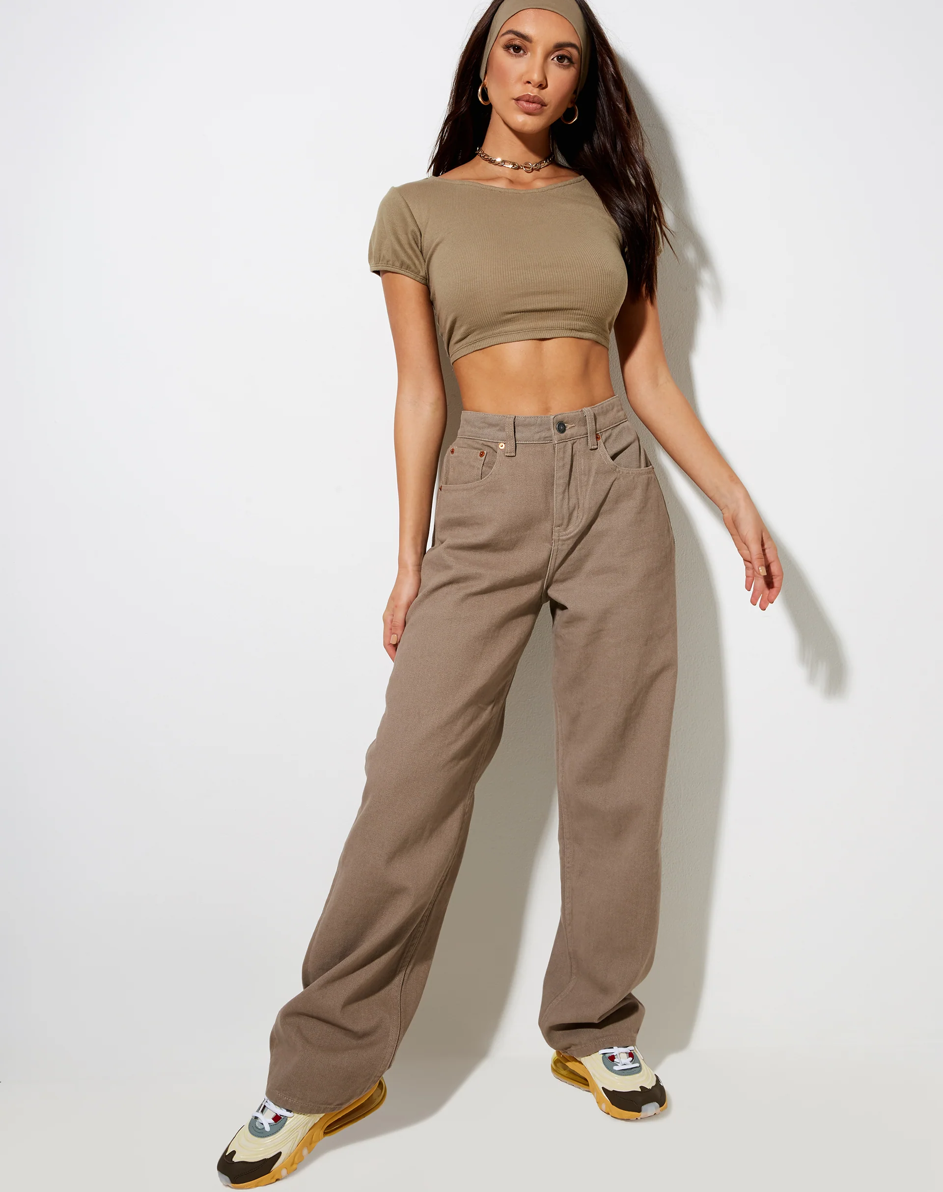 Natka Crop Top in Rib Eucalyptus - Image 4