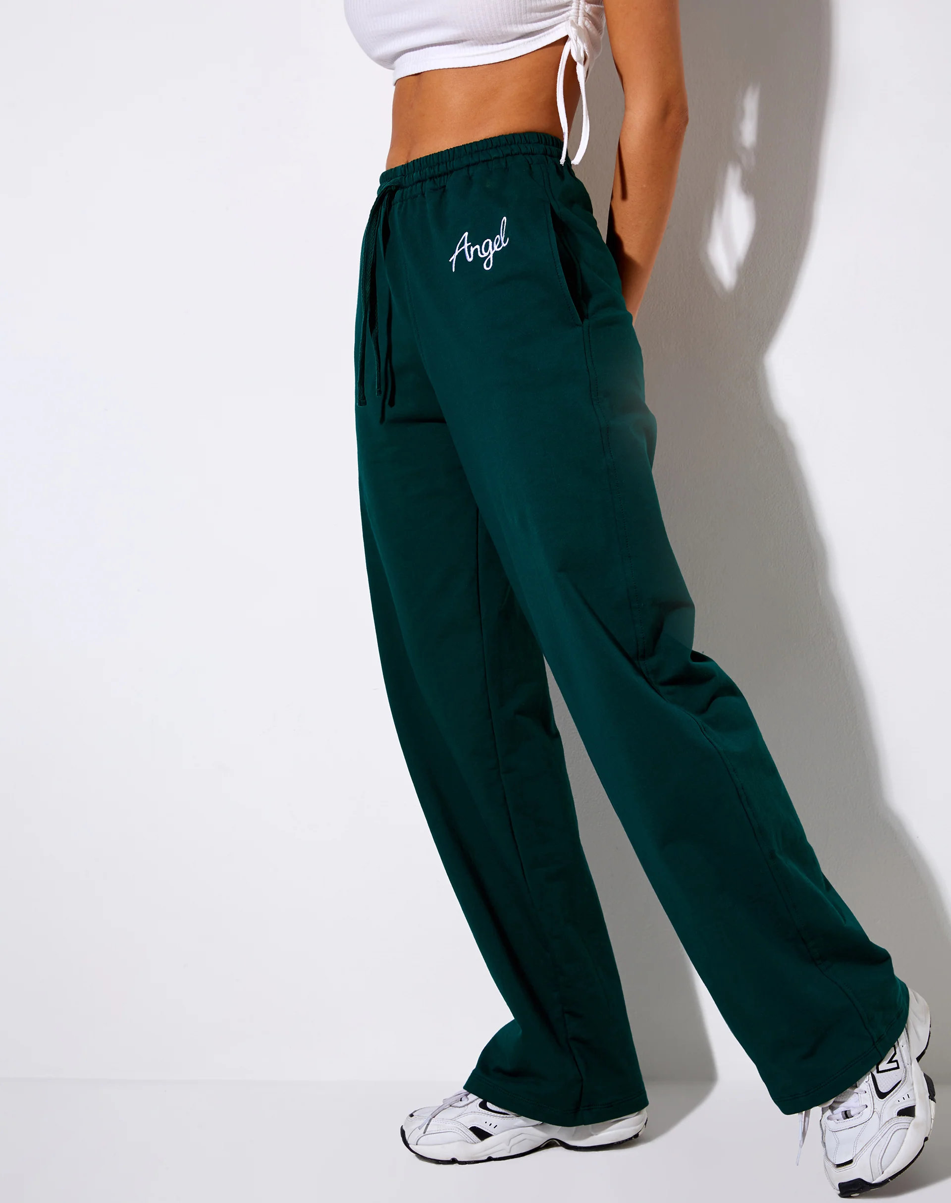 Nattan Jogger in Bottle Green 'Angel' Embro - Image 2