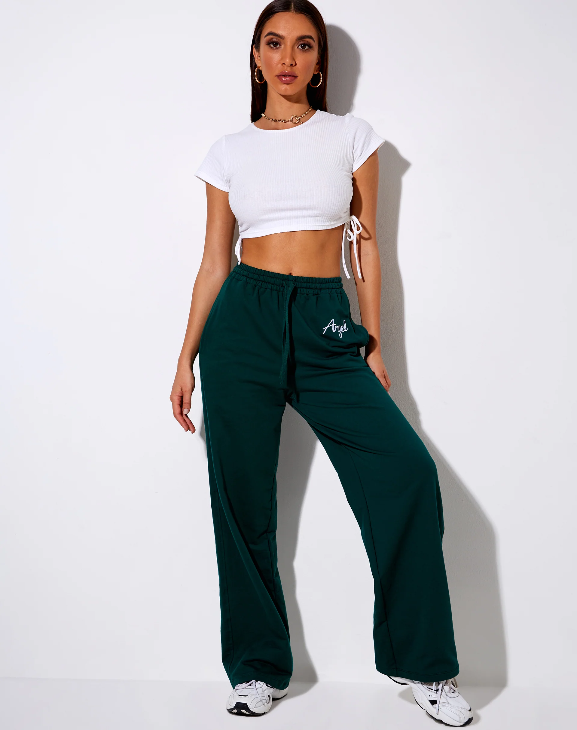 Nattan Jogger in Bottle Green 'Angel' Embro - Image 4