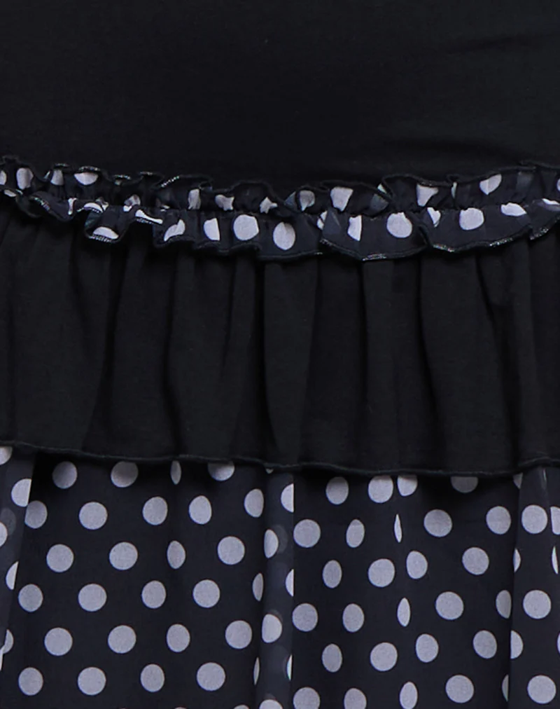 Navya Wrap Mini Dress in Basic Polka Black - Image 6