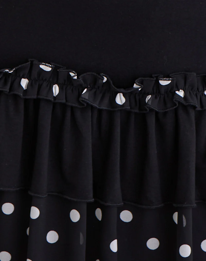 Navya Wrap Mini Dress in Polka Black and White - Image 7