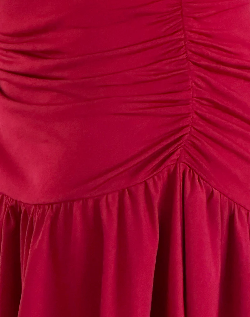 Nefeli Mini Skirt in Lycra Slinky Red - Image 6