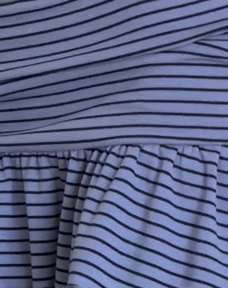 Nefeli Mini Skirt in Blue and Black Stripe - Image 5