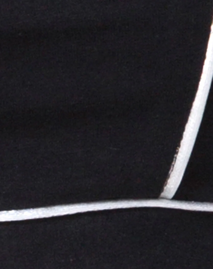 Neho Cycle Short in Black with Piping Line - Image 5