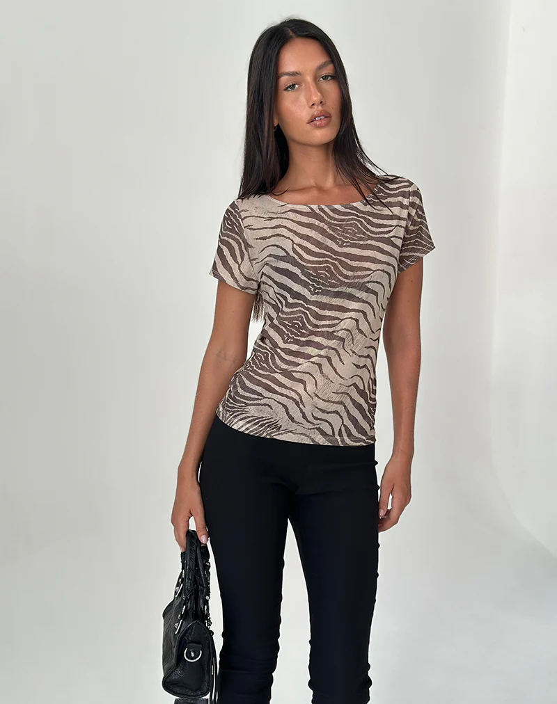 Neko Top in Mesh Wild Animal Neutral - Image 4