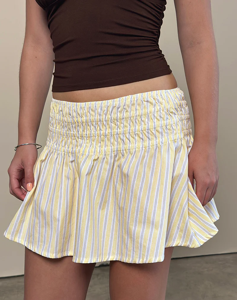 Nelesi Mini Skirt in Candy Stripe Yellow - Image 2
