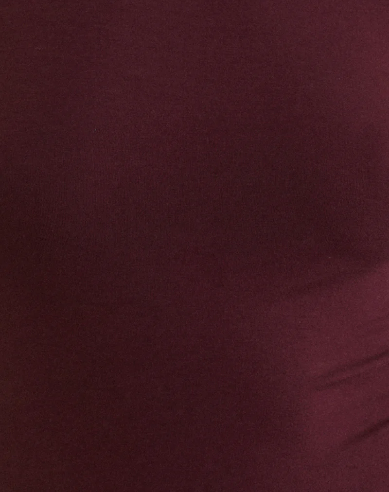 Nell High Neck Long Sleeve Top in Dark Plum - Image 6