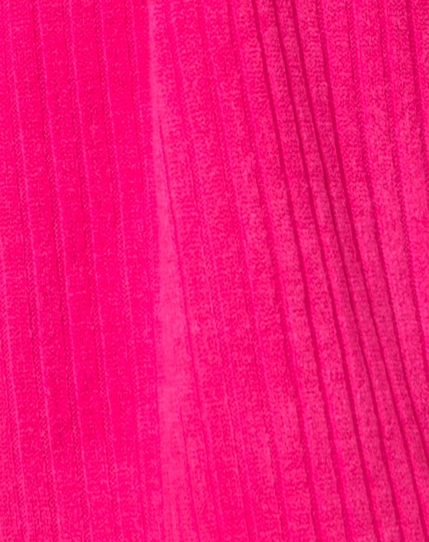 Neve Oversized Jumper in Rib Knit Pink - Image 5
