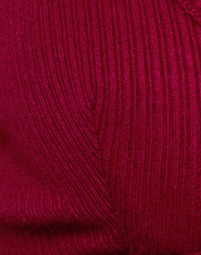 Nichi Bra in Rib Burgundy - Image 6