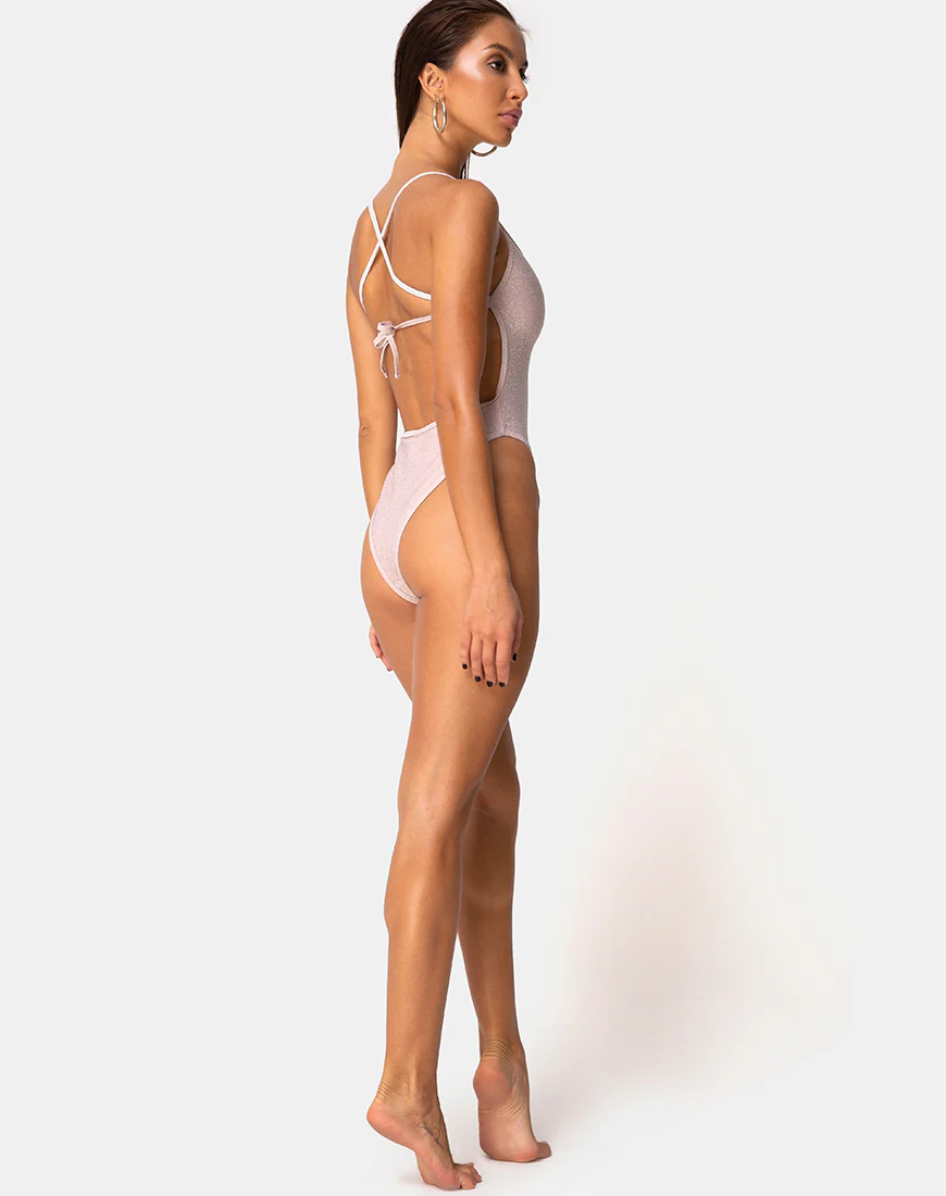 Nicole Swimsuit in Glitter Pink - Image 4