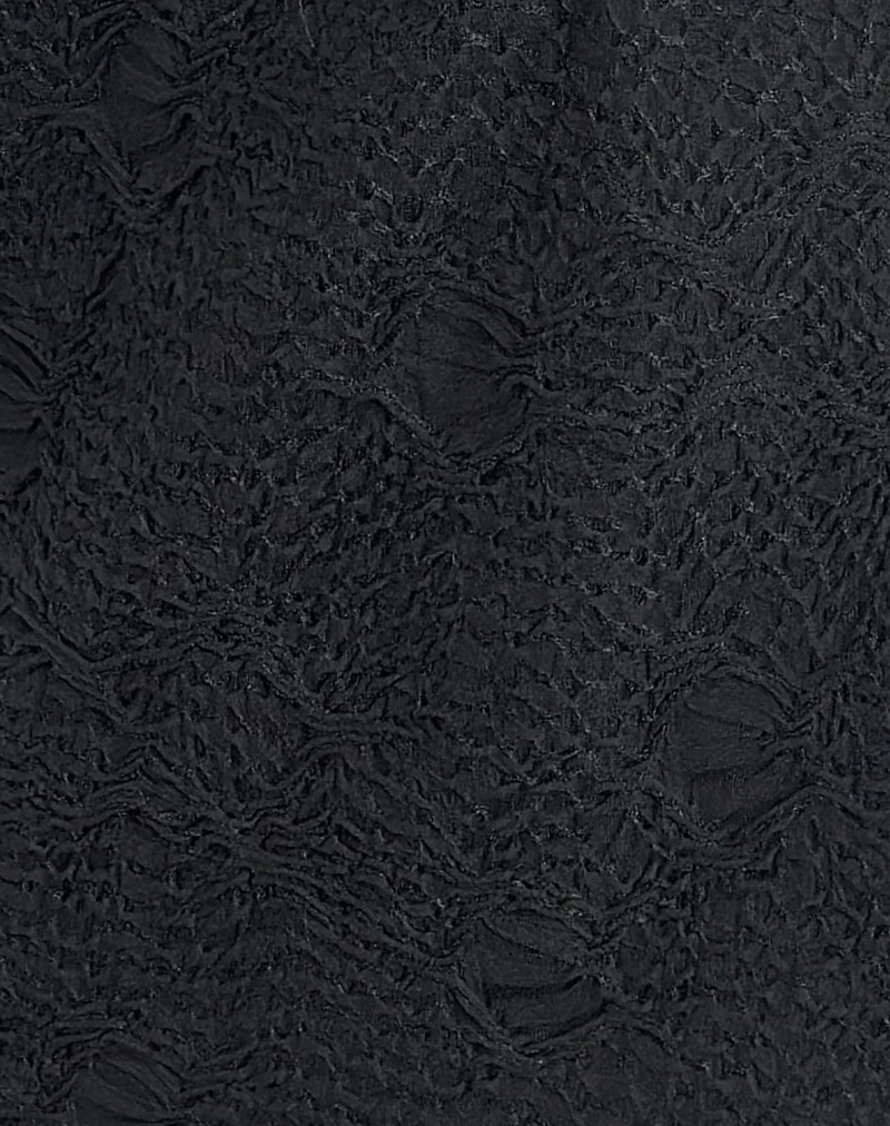 Nidya A-line Mini Skirt in Textured Mesh Black - Image 6