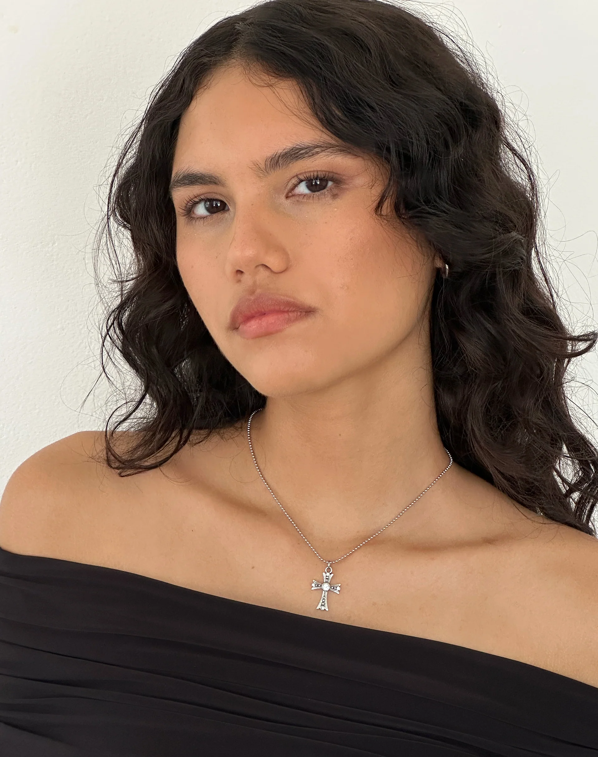 Niki Silver Cross Necklace by Gemini Jewels - Image 2
