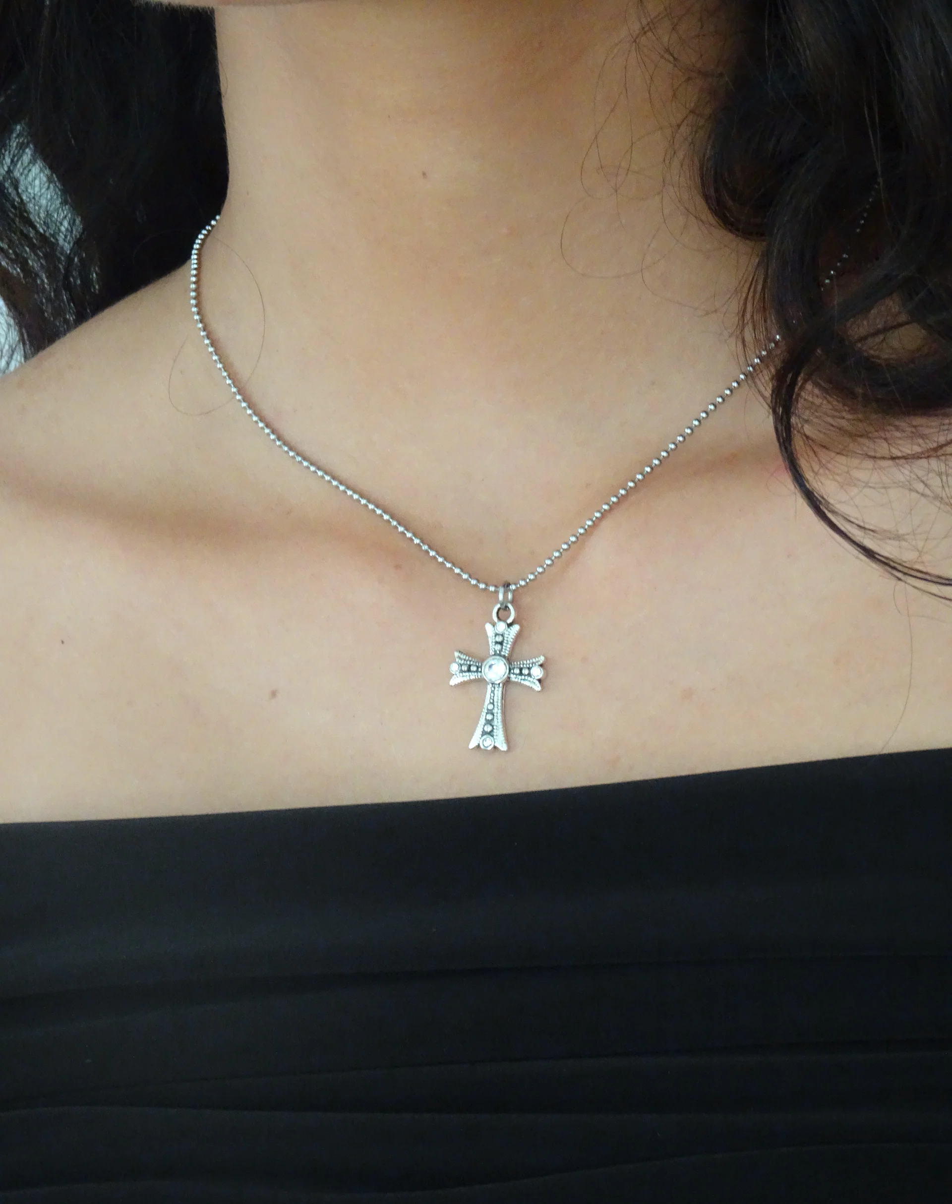 Niki Silver Cross Necklace by Gemini Jewels - Image 3