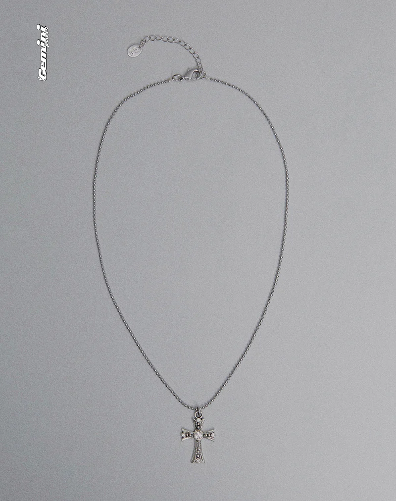 Niki Silver Cross Necklace by Gemini Jewels - Image 4