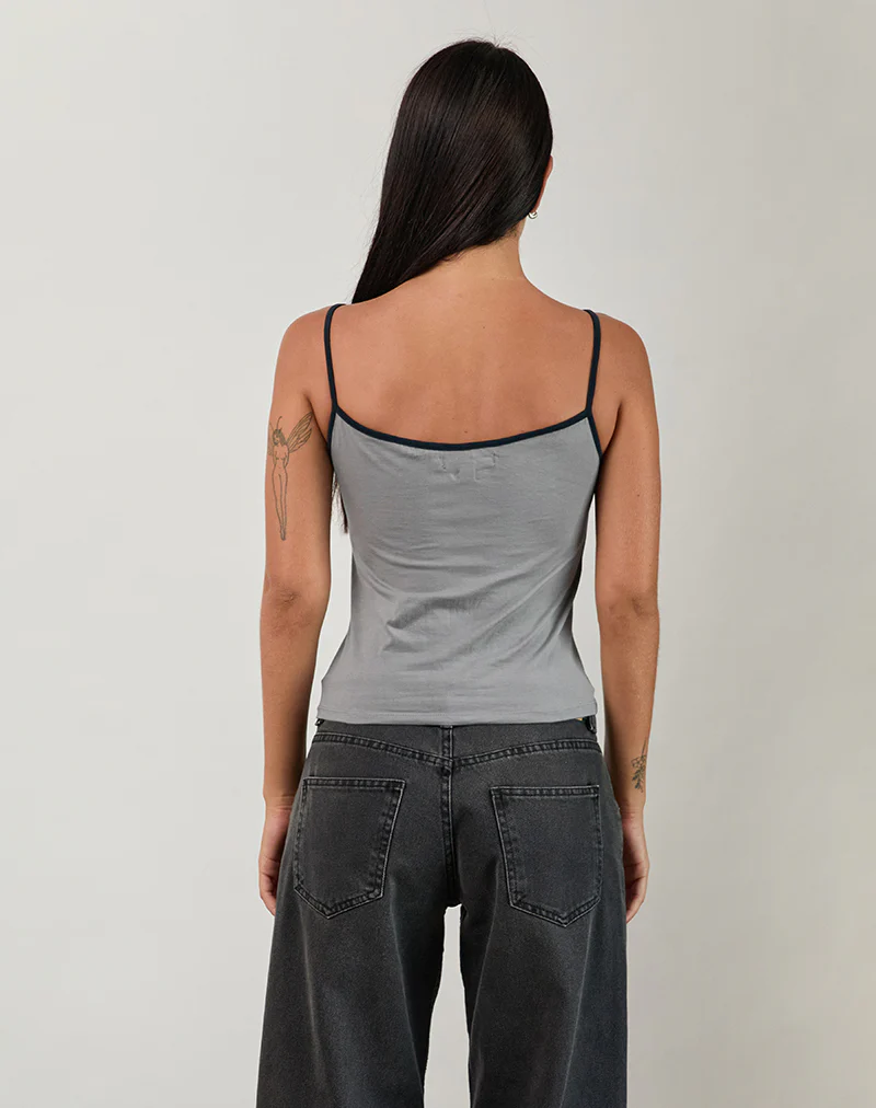 Nilaso Vest Top in Grey with Tapshoe Binding - Image 4