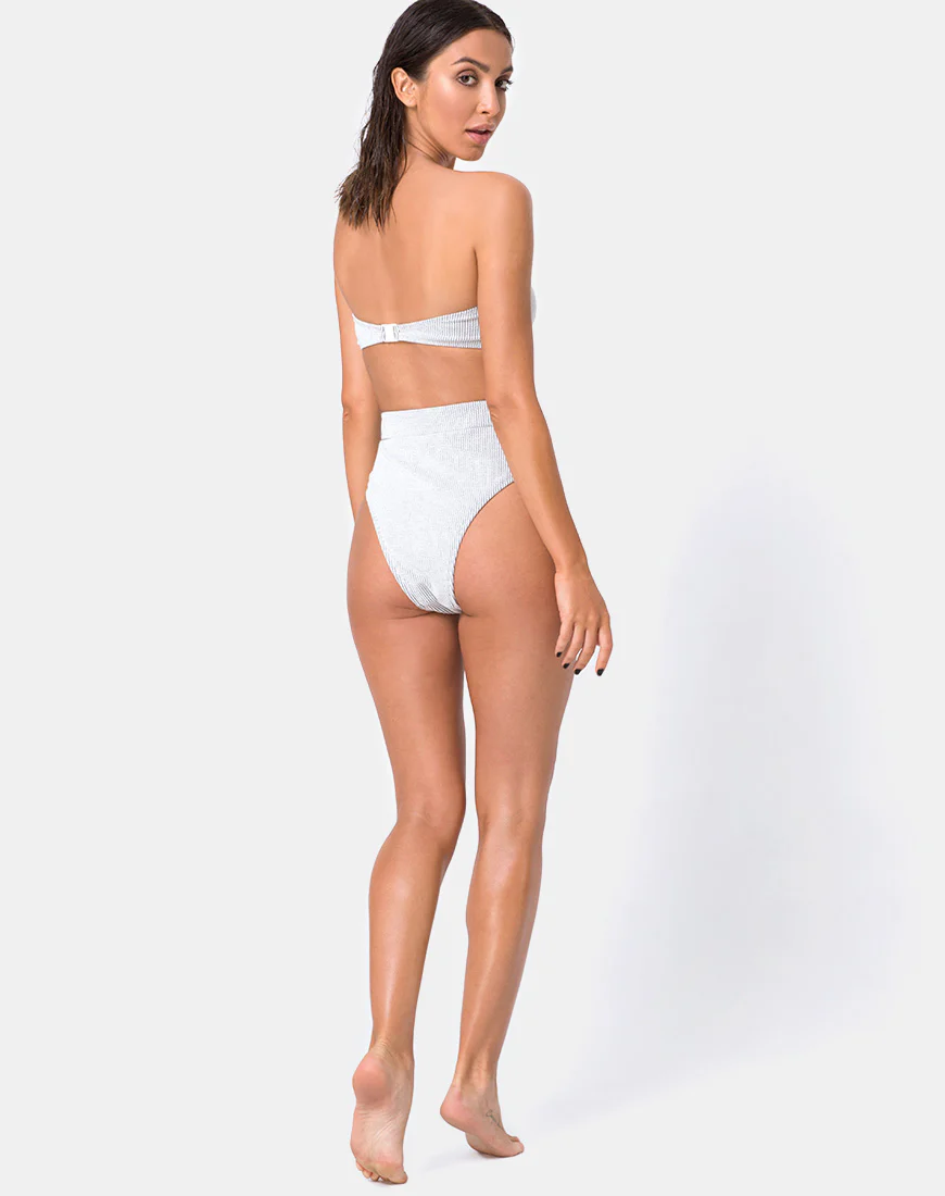 Nima Bikini Top in Crinkle Rib White - Image 5