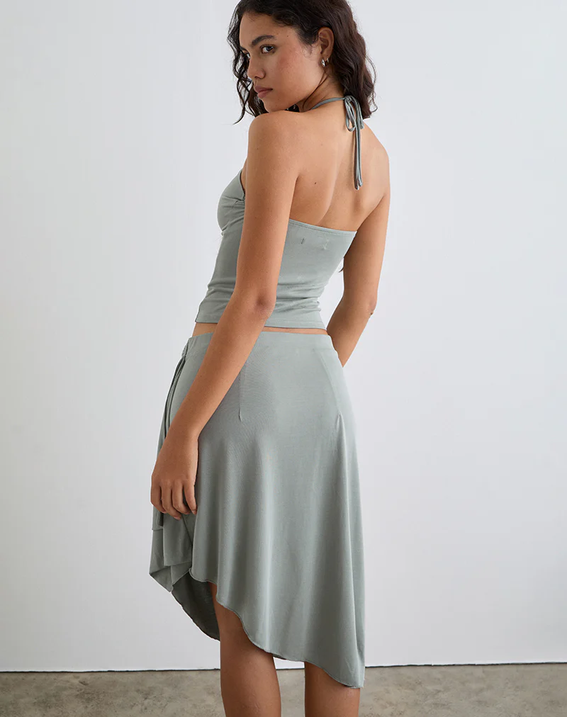 Nina Beaded Halter Top in London Fog - Image 5