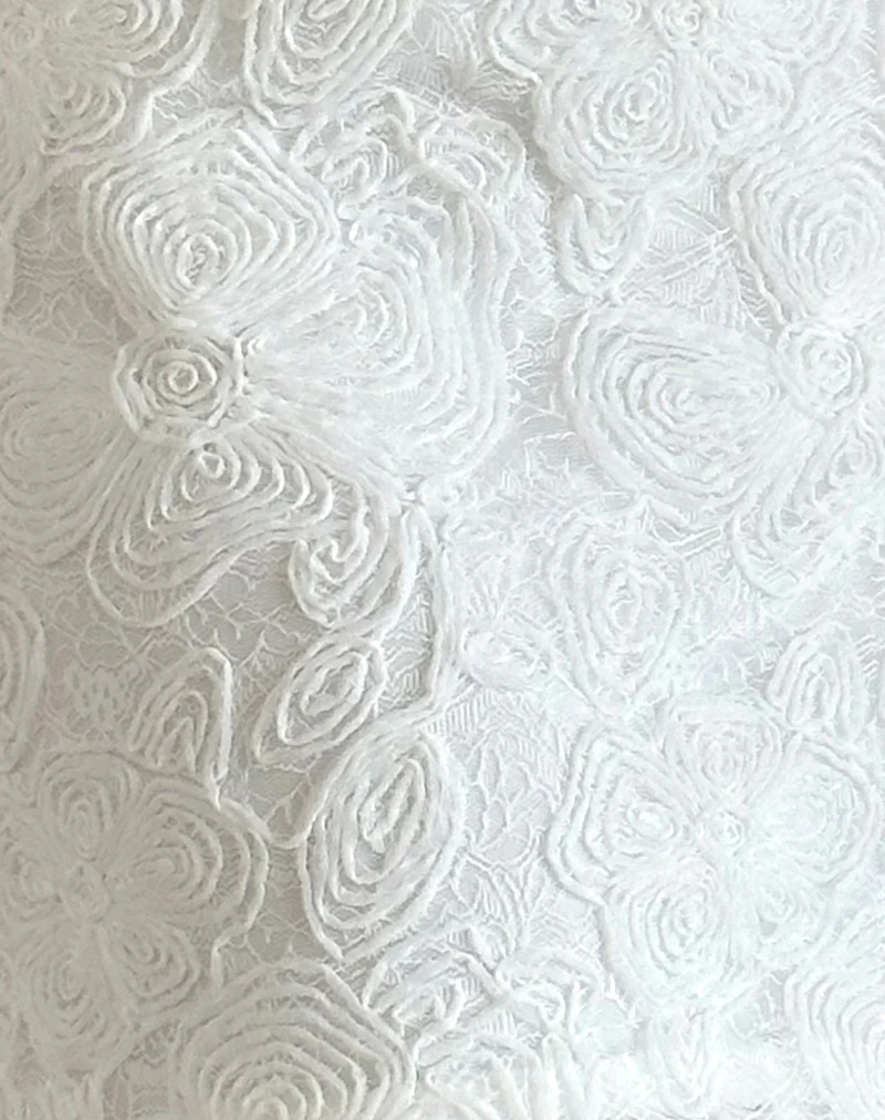 Nisya Skirt in Textured Floral White - Image 6