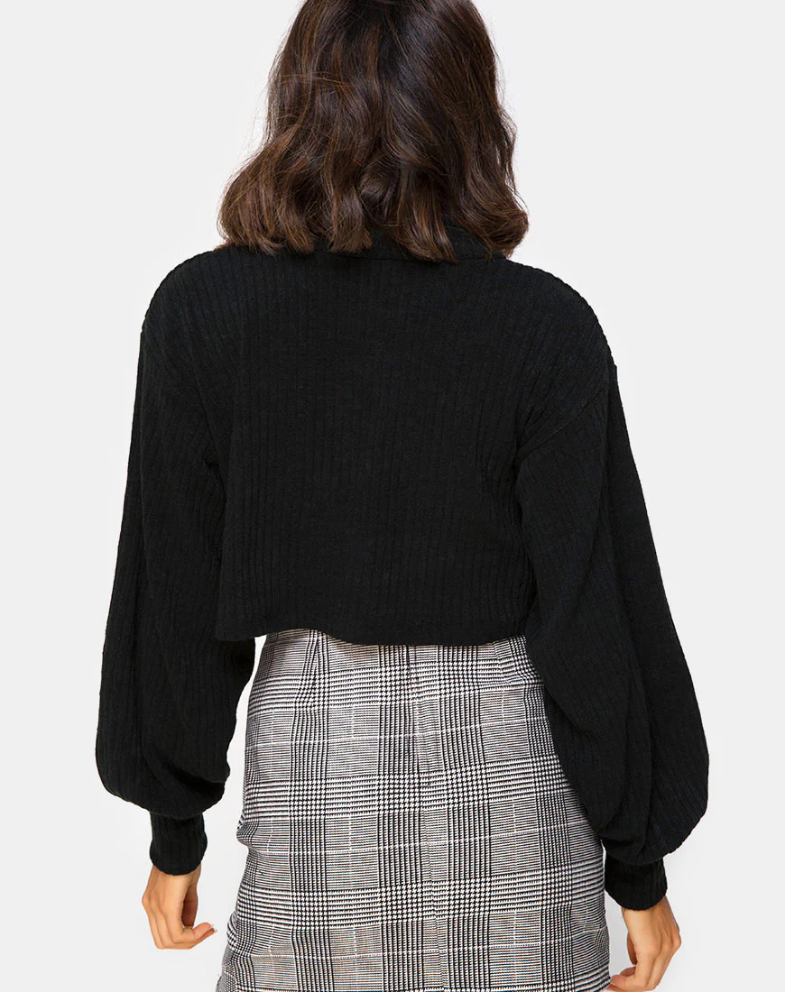 Nizer High Neck Jumper in Black - Image 3
