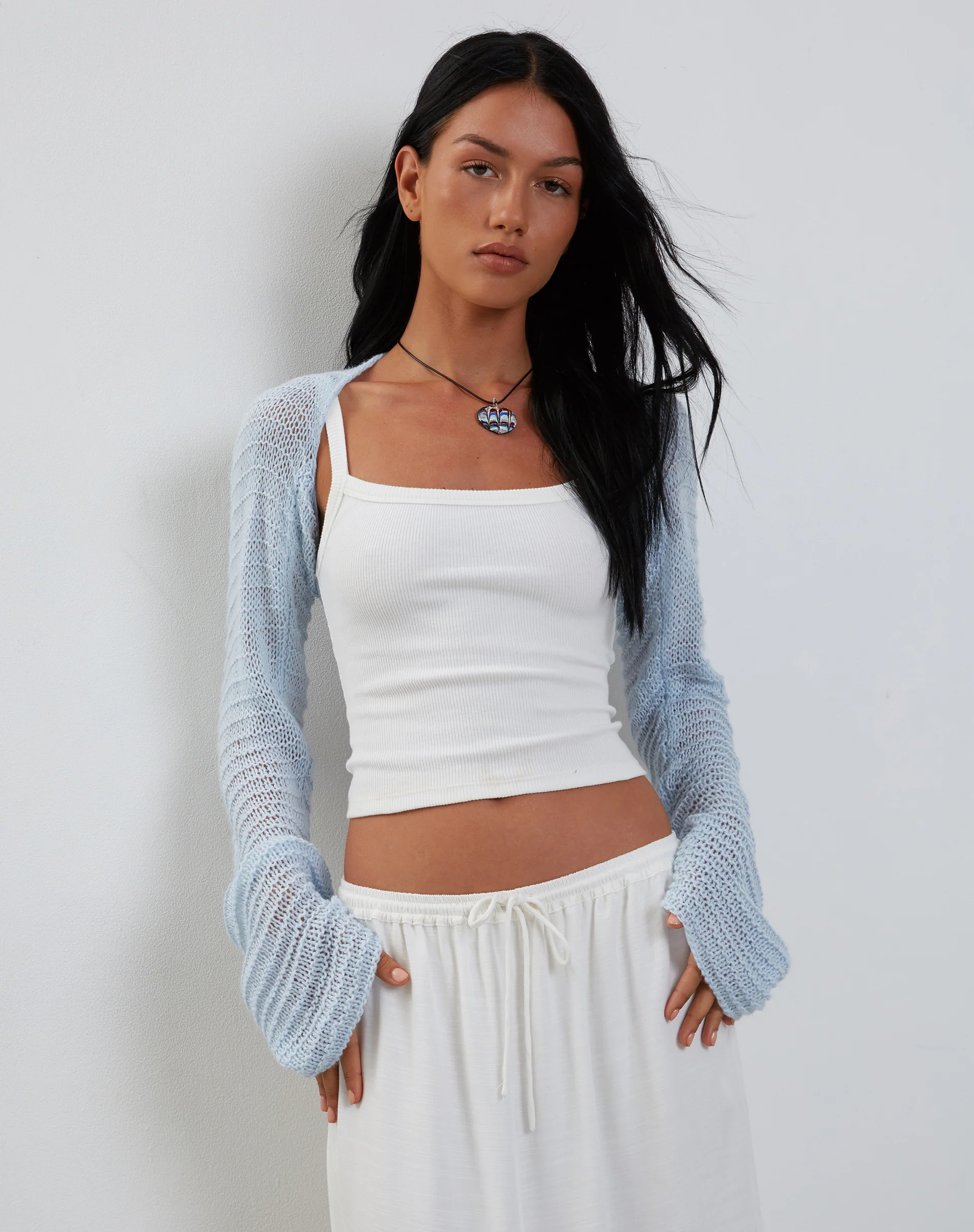 Nobila Shrug Top in Baby Blue - Image 3