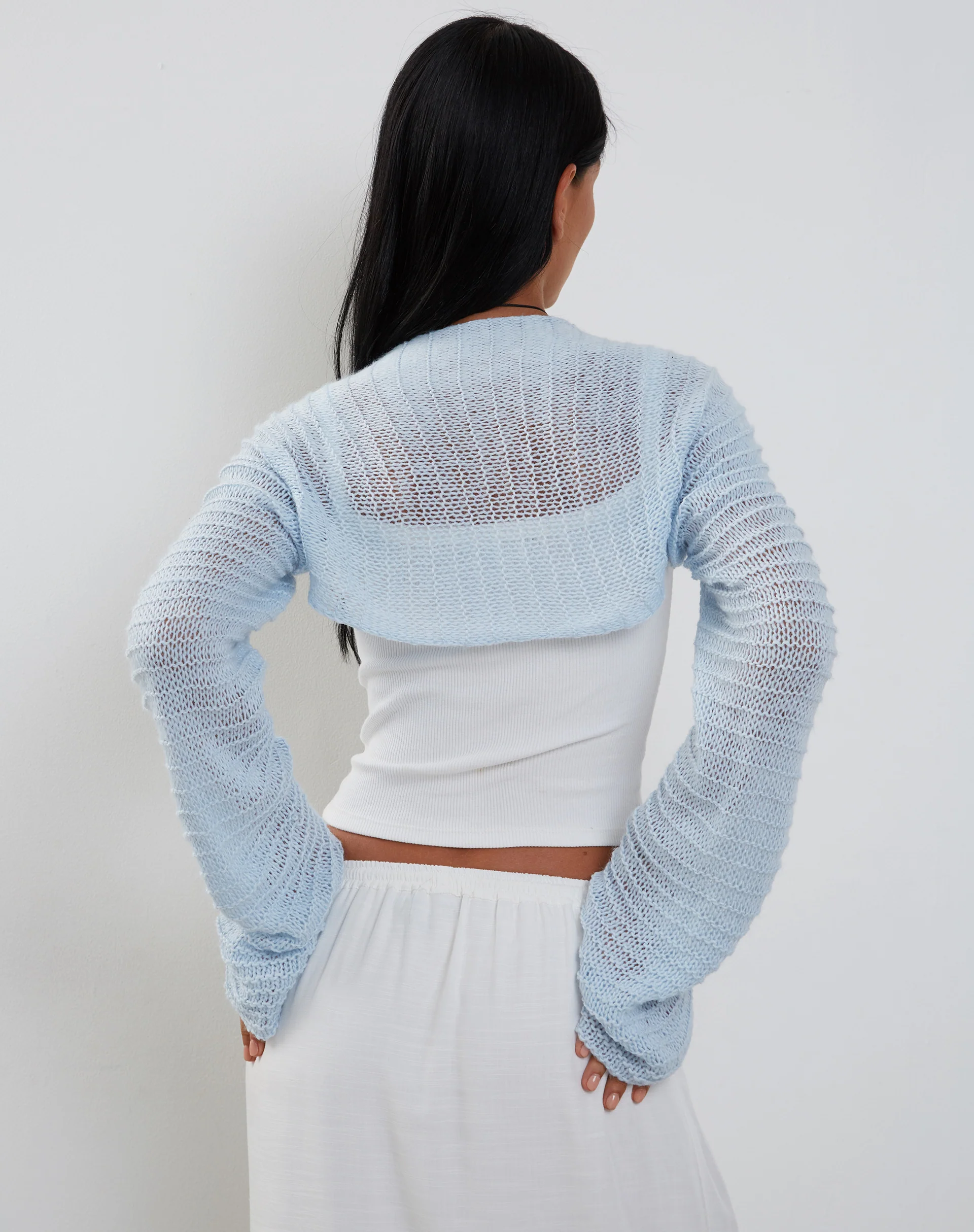 Nobila Shrug Top in Baby Blue - Image 5