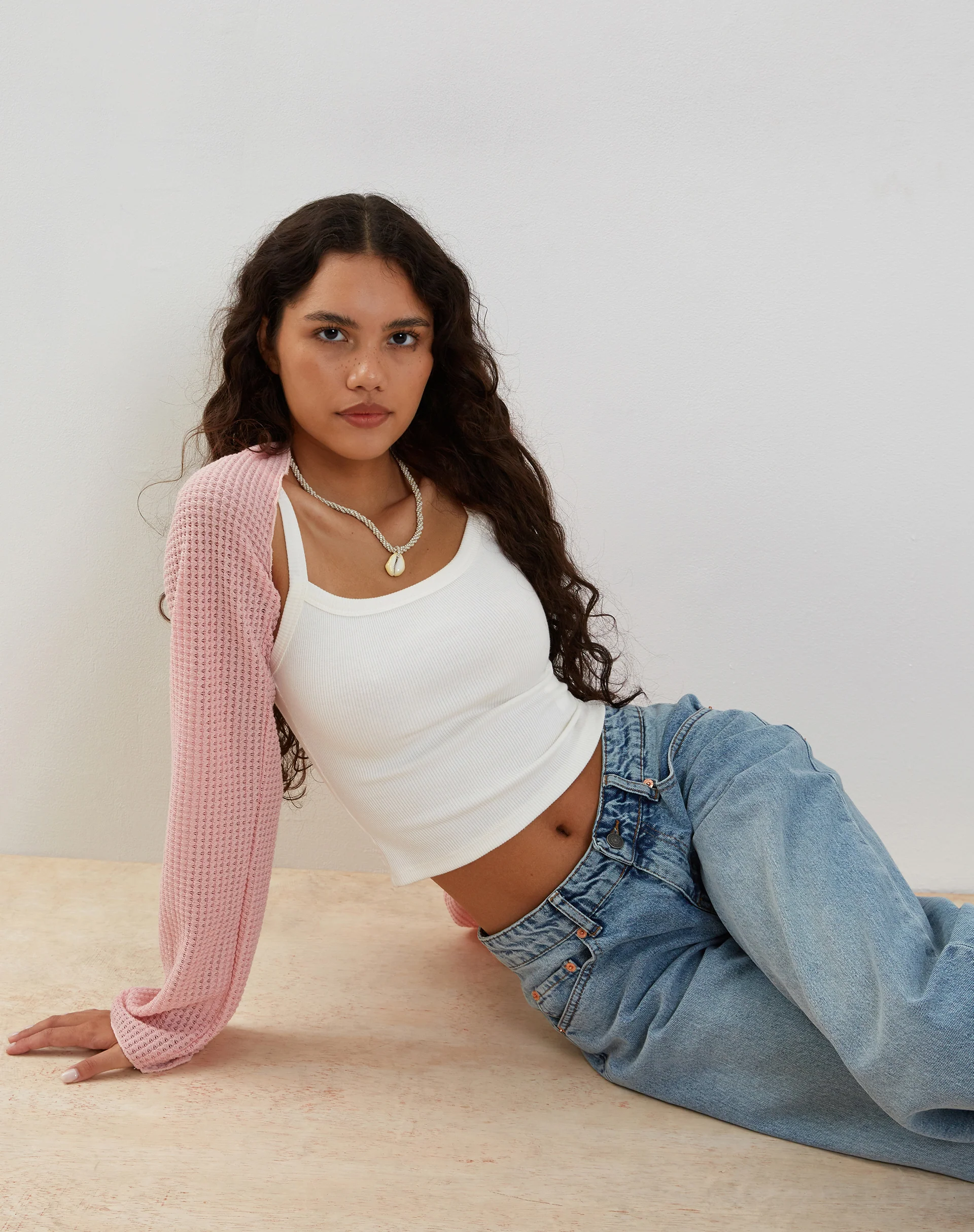 Nobila Shrug Top in Salmon Textured Crochet - Image 7