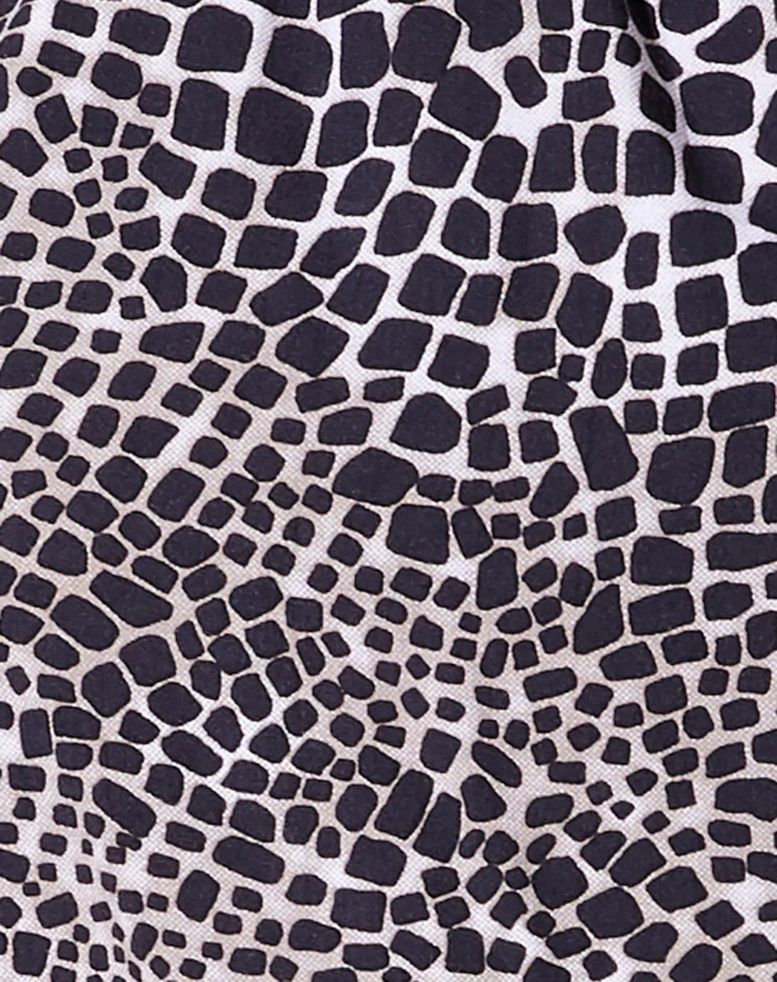 Noela Backless Top in Abstract Croc Black - Image 5