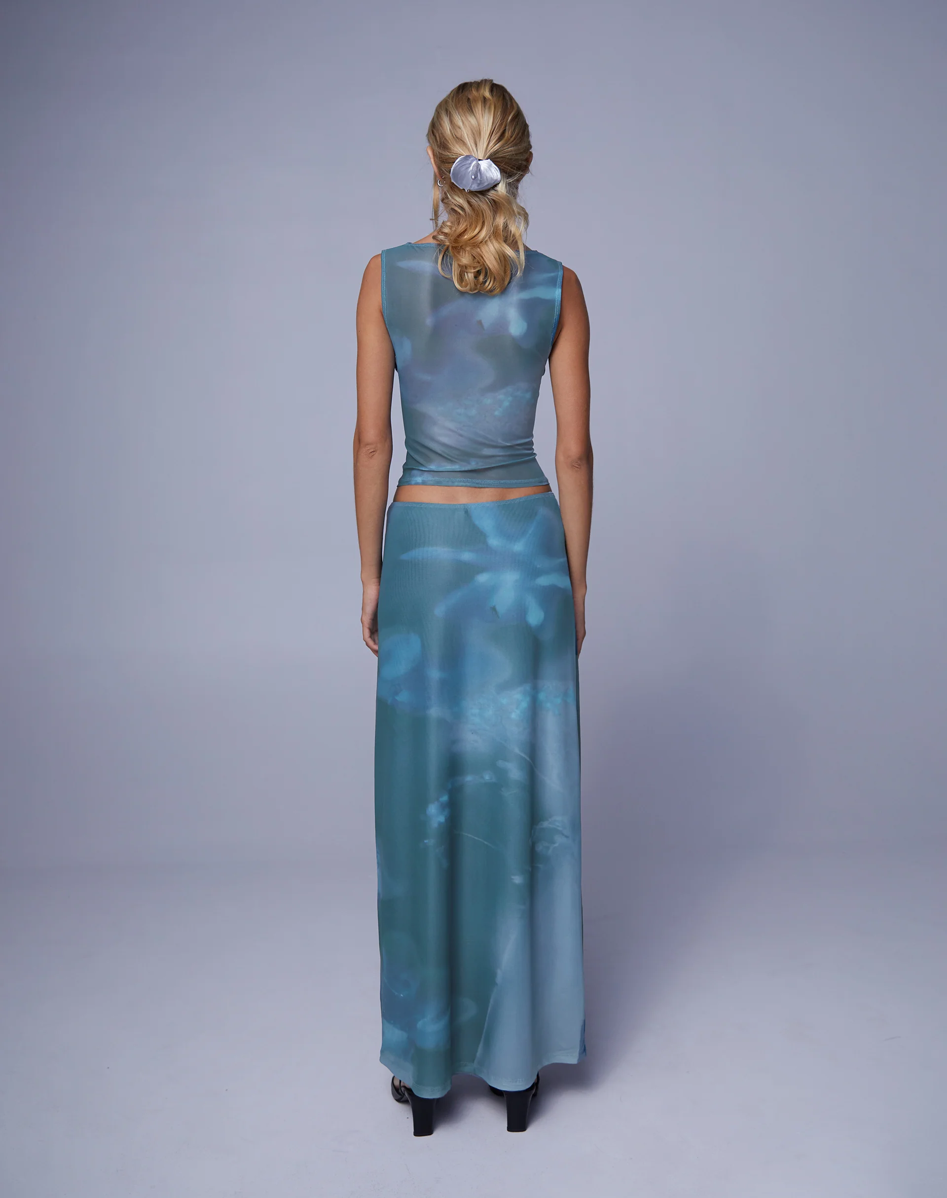 Nola Maxi Skirt in Lumen Floral Blue - Image 4