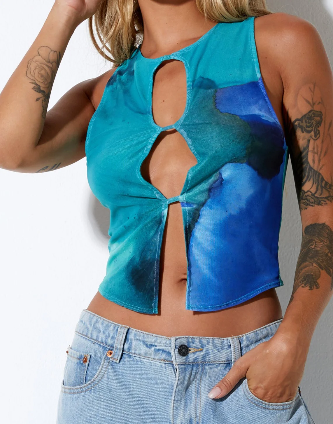 Nolan Crop Top in Fluid Watercolour Wash - Image 4