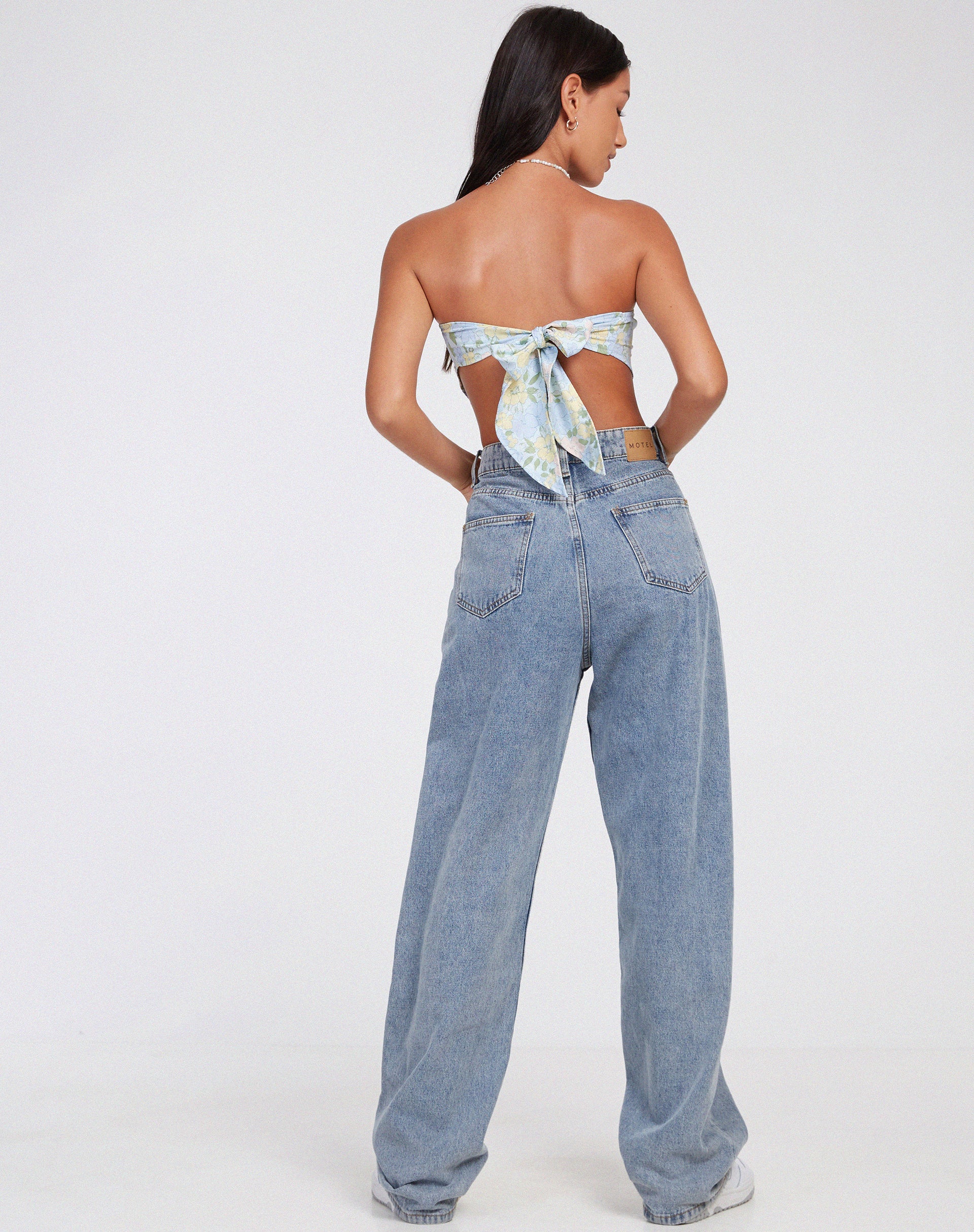 Nolda Crop Top in Washed Out Pastel Floral - Image 4