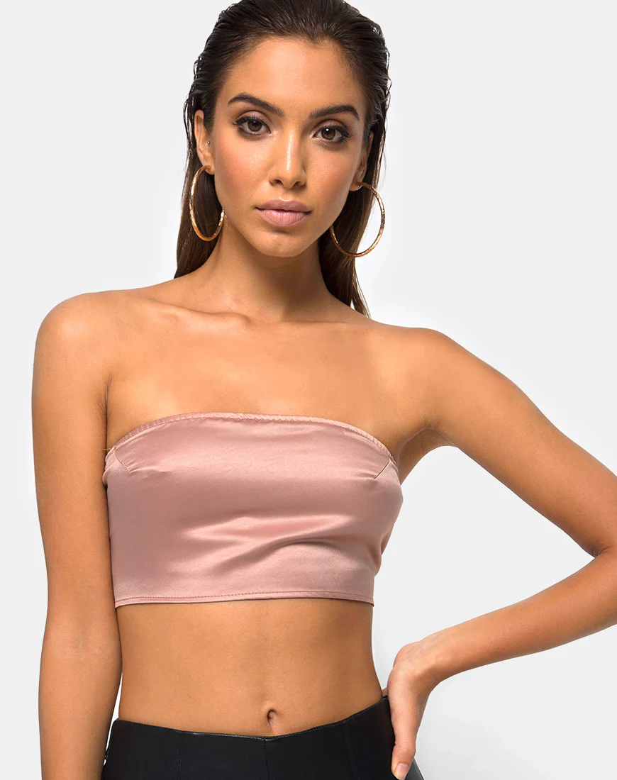 Nolia Tube top in Satin Gold - Image 2