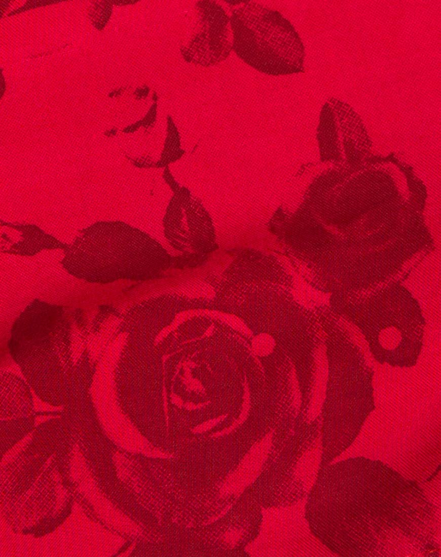 Nolia Tube Top in Tonal Floral Red - Image 5