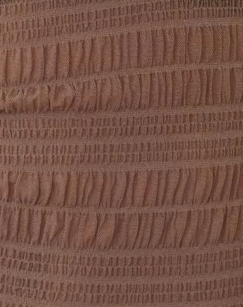 Nova Ruched Top in Mesh Chocolate - Image 6