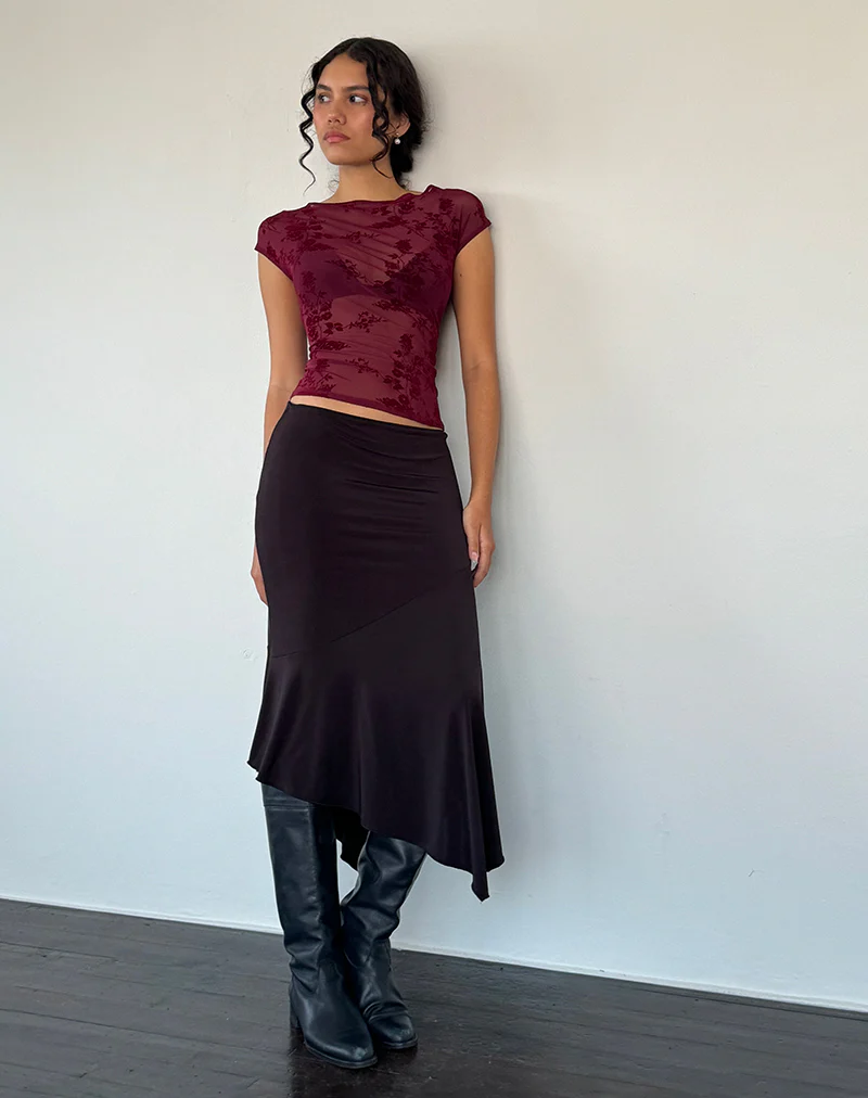 Nova Top in Botanical Flower Maroon - Image 3