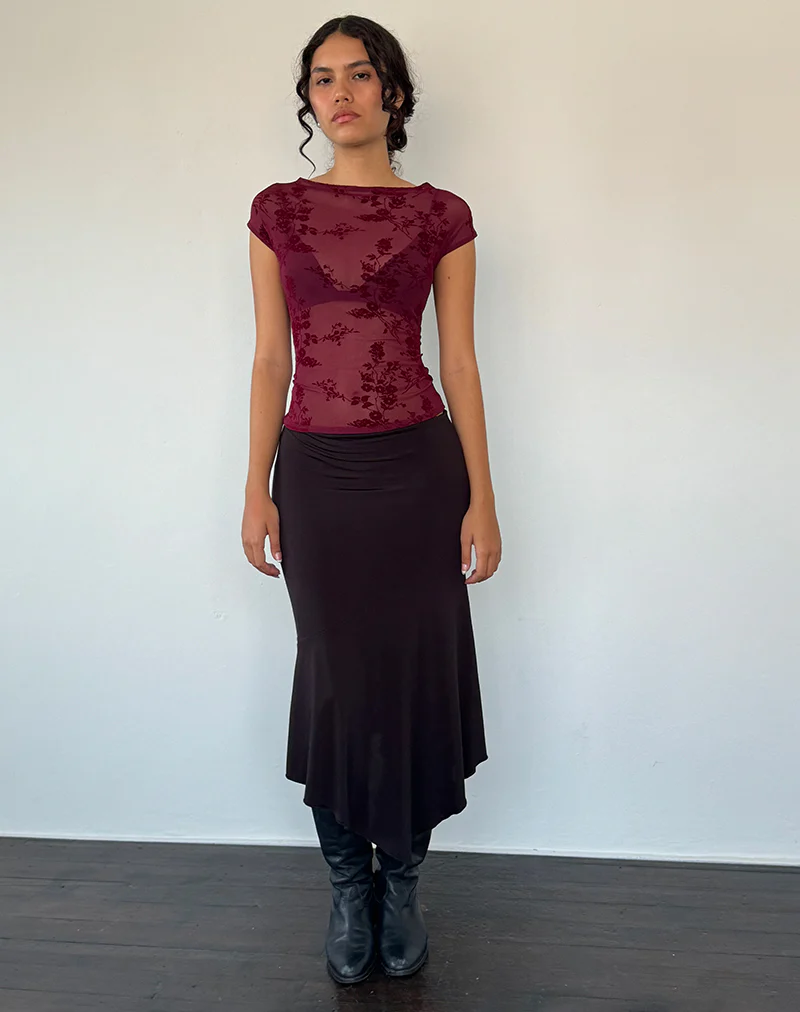 Nova Top in Botanical Flower Maroon - Image 5