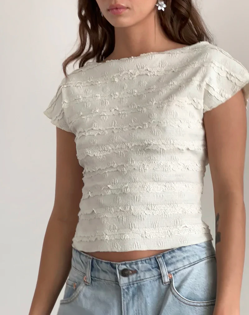 Nova Top in Crinkle Ivory - Image 2