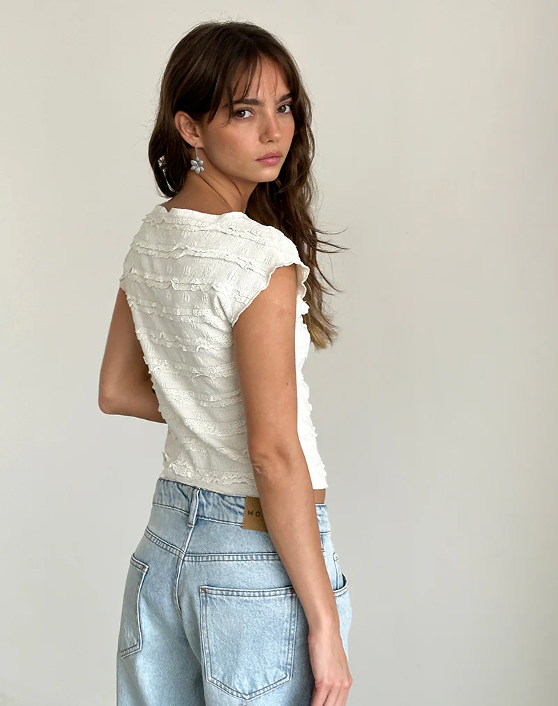Nova Top in Crinkle Ivory - Image 5