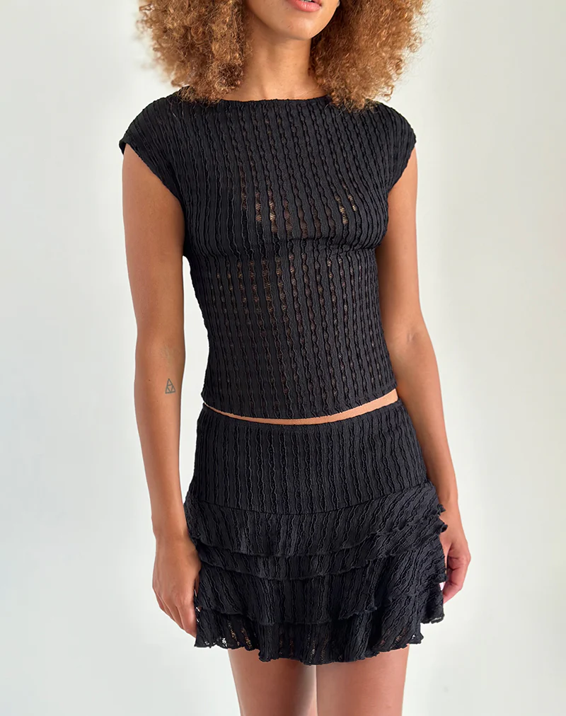 Nova Top in Crinkle Jet Black - Image 3