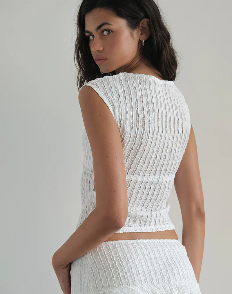 Nova Top in Crinkle White - Image 2
