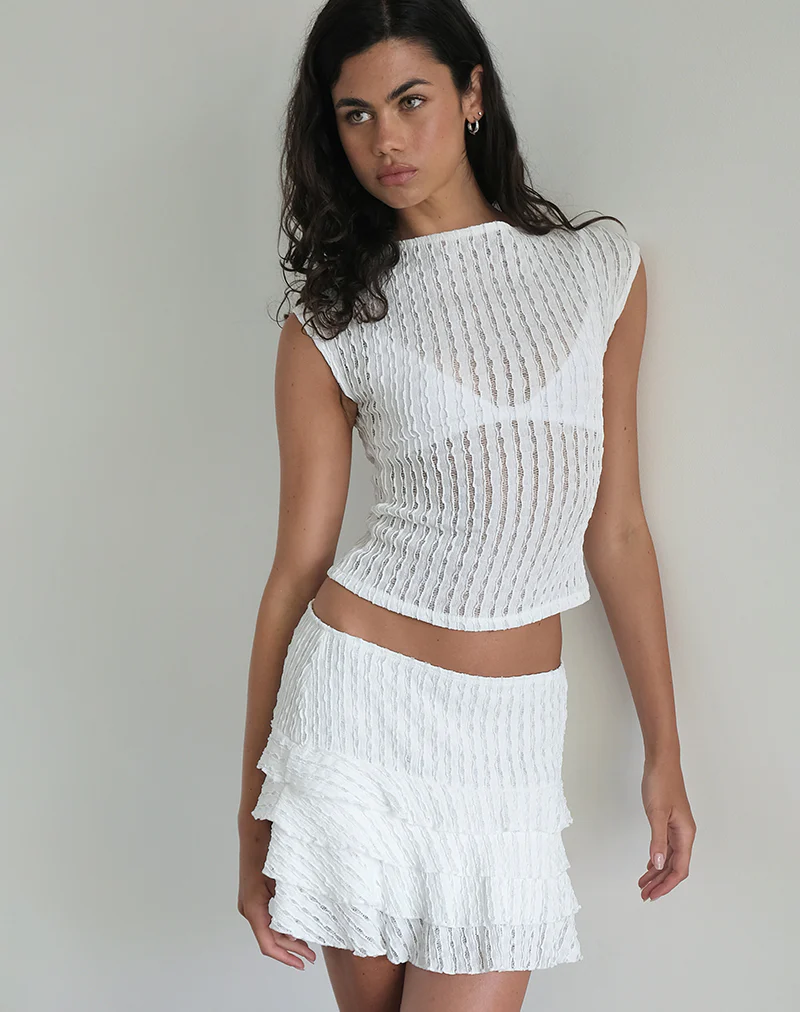 Nova Top in Crinkle White - Image 3