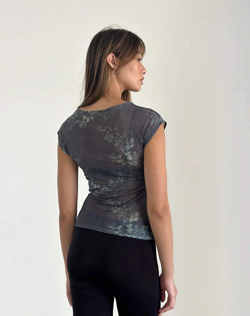 Nova Mesh Top in Faded Botanical Green - Image 4