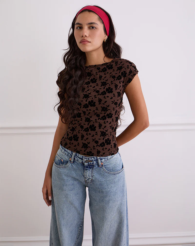 Nova Top in Garden Floral Brown - Image 2