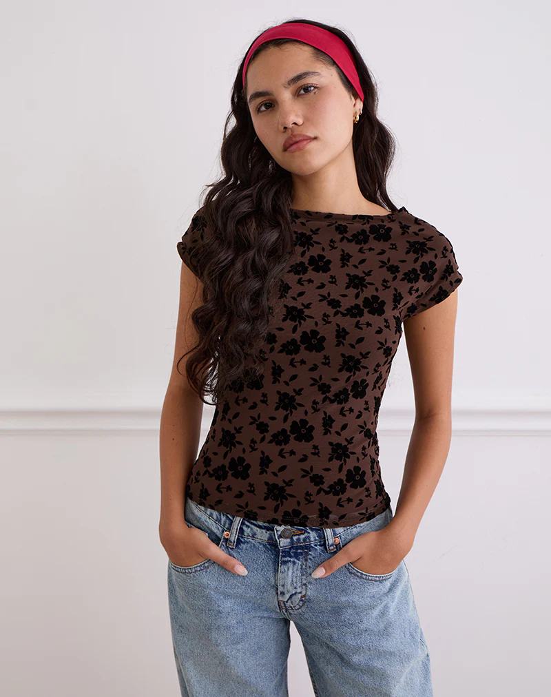 Nova Top in Garden Floral Brown - Image 5