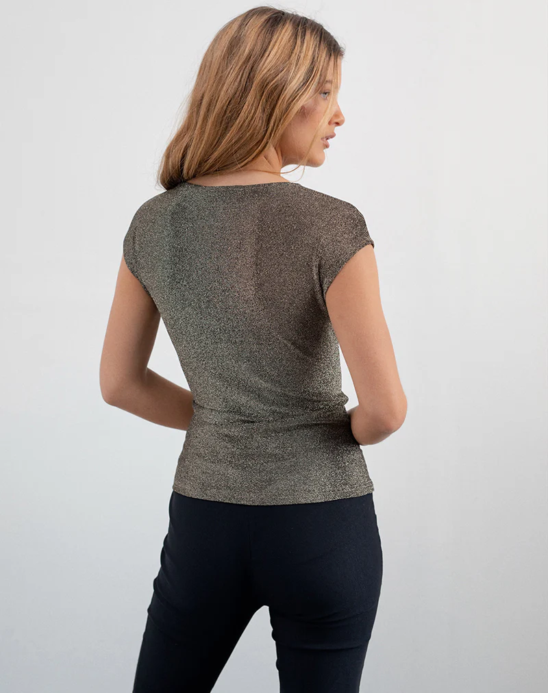 Nova Top in Lurex Gold - Image 3