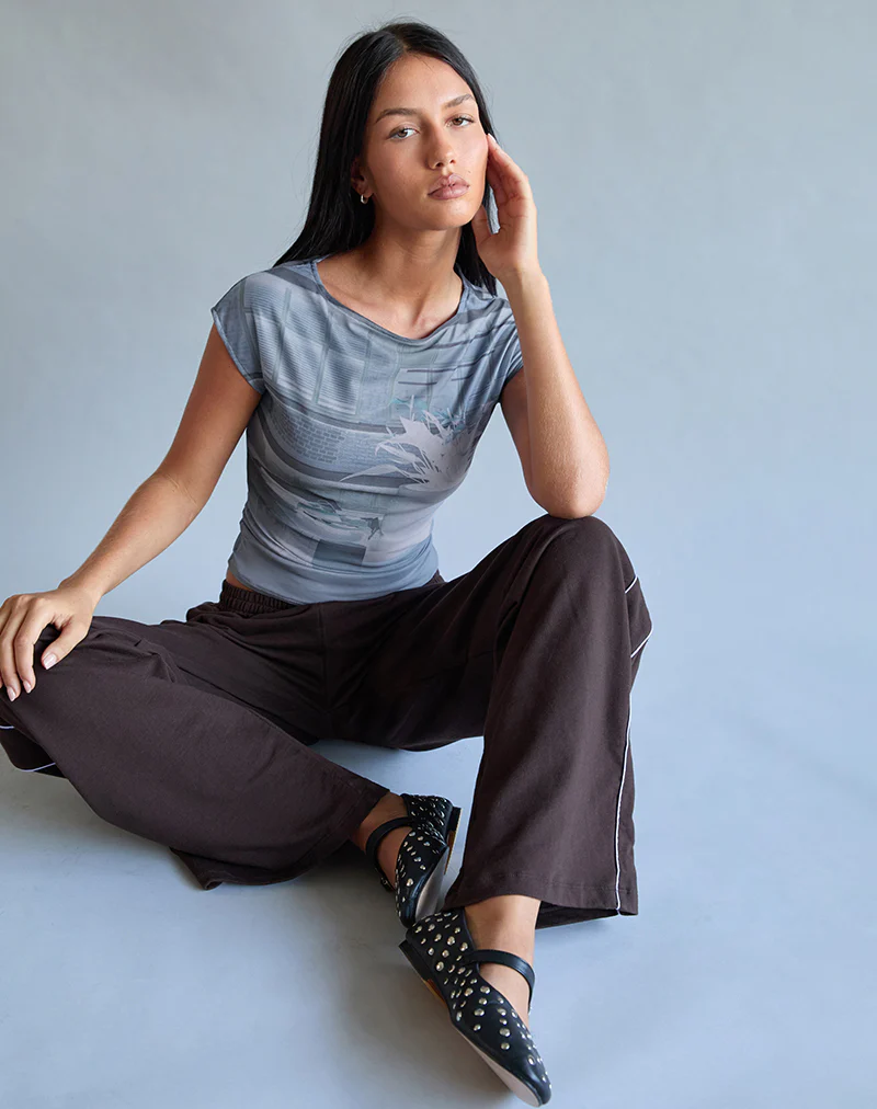 Nova Top in Parlour Print Blue - Image 5
