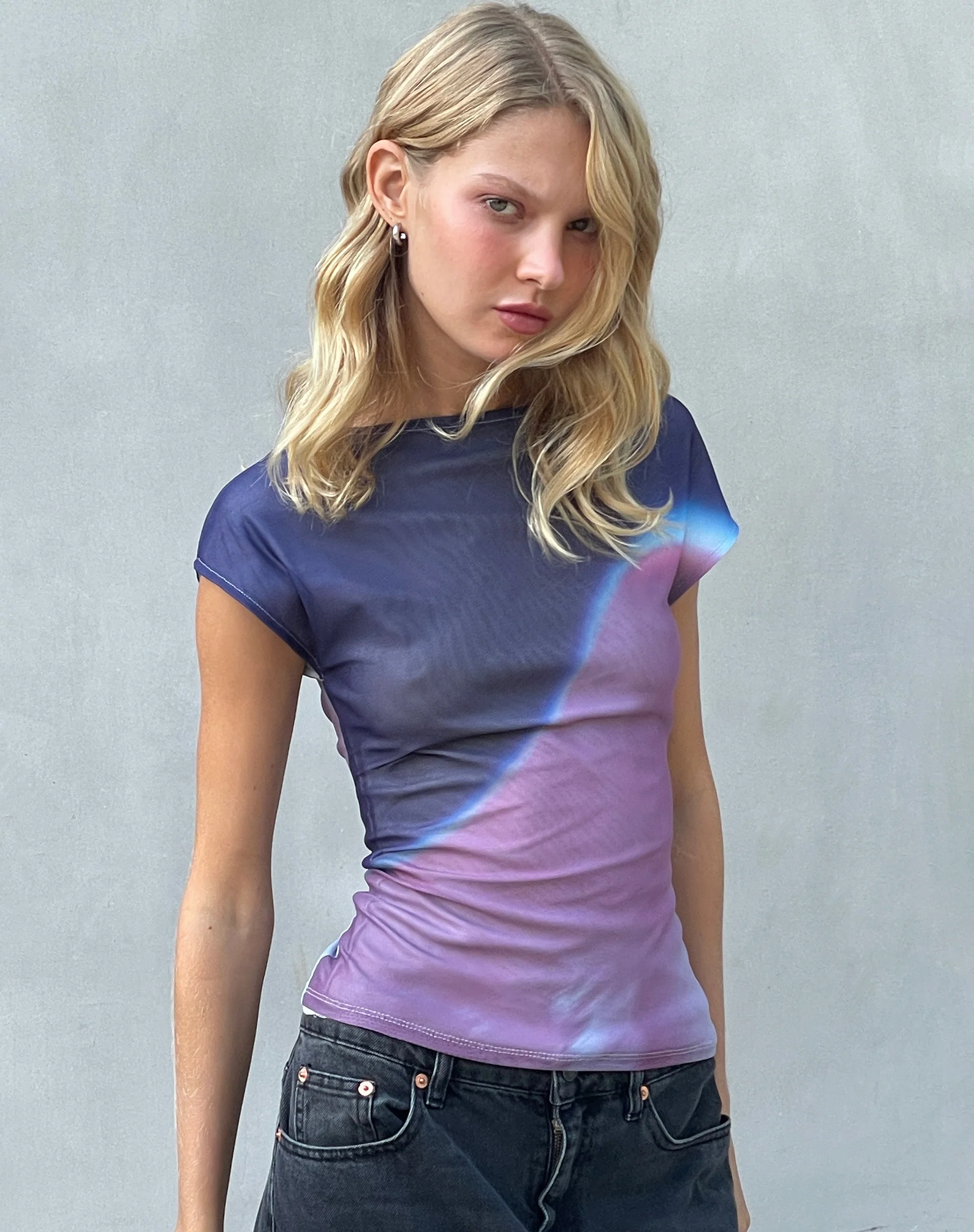 Nova Top in Mesh Pink Digi Gradient Print - Image 4