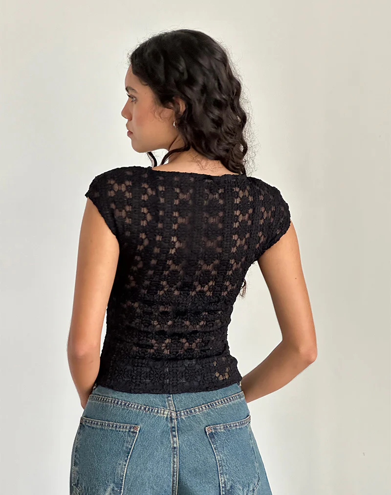 Nova Top in Regal Lace Black - Image 4