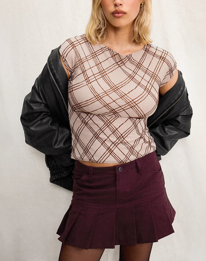 Nova Top in Nude Sketchy Stripe - Image 2
