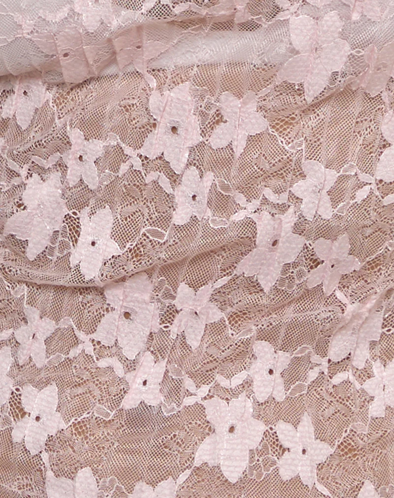 Nova Unlined Top in Pink Plisse Lace - Image 6